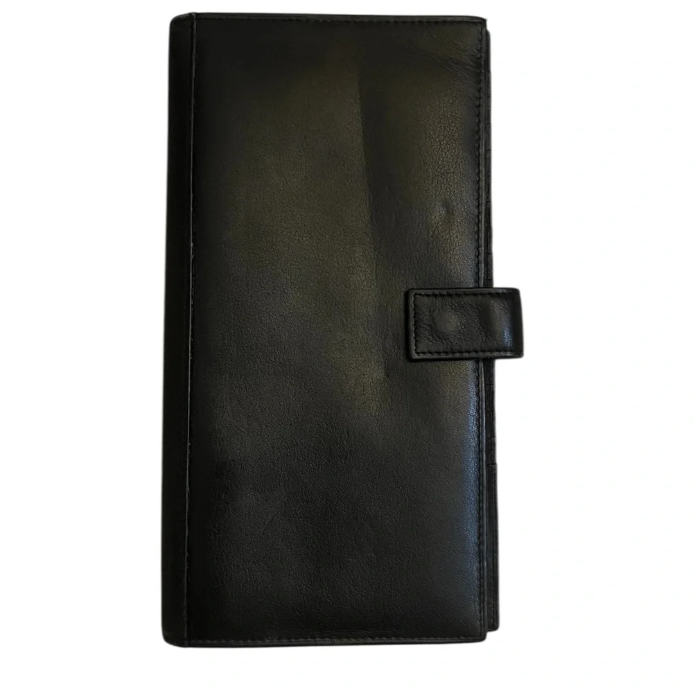 Tumi Modernist Black Leather Ultimate Travel Organizer Wallet